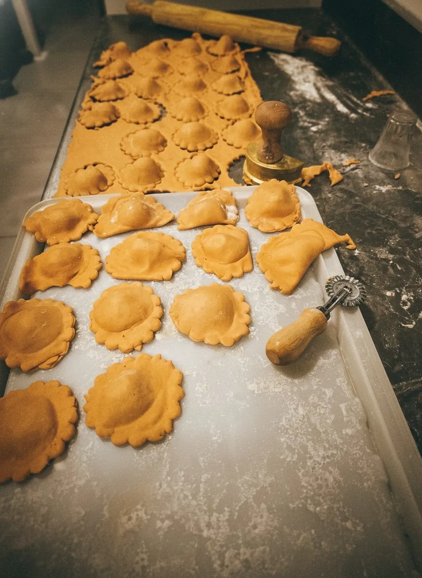Ravioli frescos hechos a mano